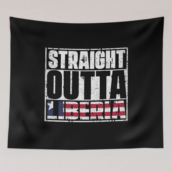 Item preview, Straight Outta Liberia Flag designed and sold by CosmoKitsch.