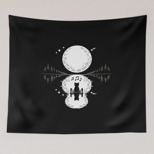 Item preview, Black Cat Moon Gaze Essential T-Shirt designed and sold by SoftSproutstu.