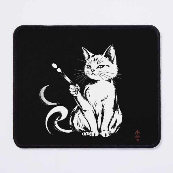 Item preview, Artist Cat Black and White Ink Painting Graphic designed and sold by artlife4.