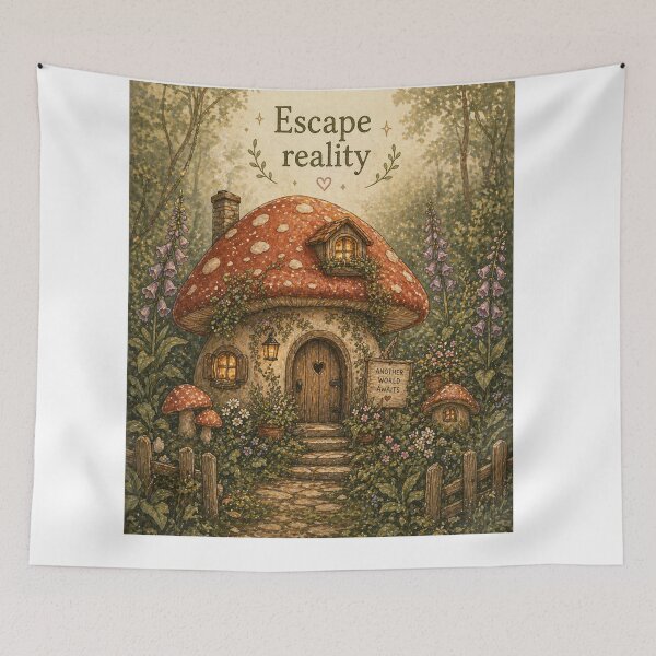 Item preview, Escape Reality Cottagecore Aesthetic – Soft Nature Typography Design designed and sold by InkWanderStudio.