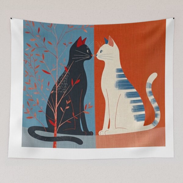 Item preview, Two Cats in Contrast designed and sold by HendAhabib.