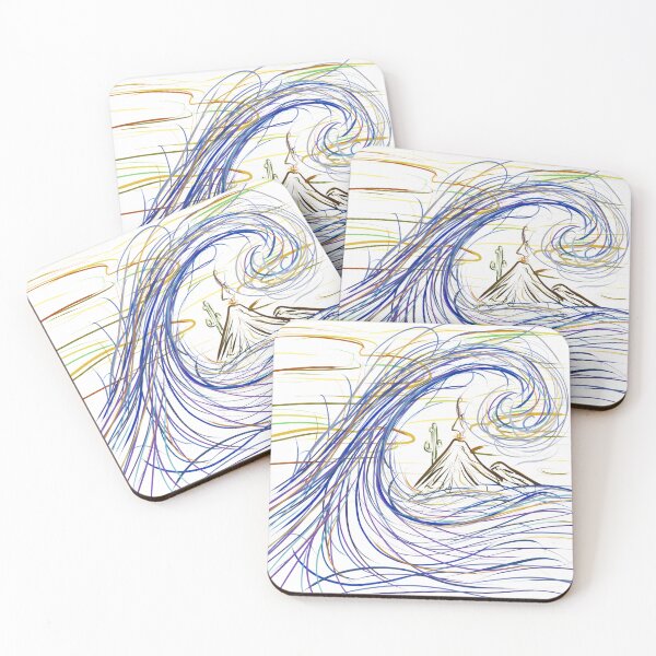 Item preview, Hokusai Great Wave Reinterpretation – Fluid Line Art (Transparent BG) designed and sold by Keltoi-art.