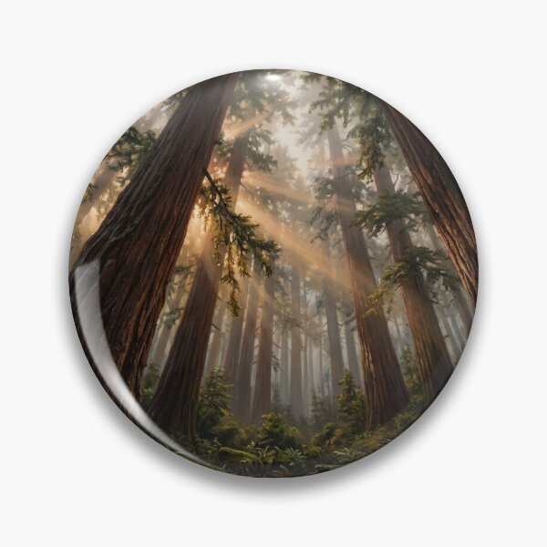 Item preview, Redwood Forest Sunbeams Ancient Trees Misty Forest Nature Wall Art designed and sold by Vivebanlabs.