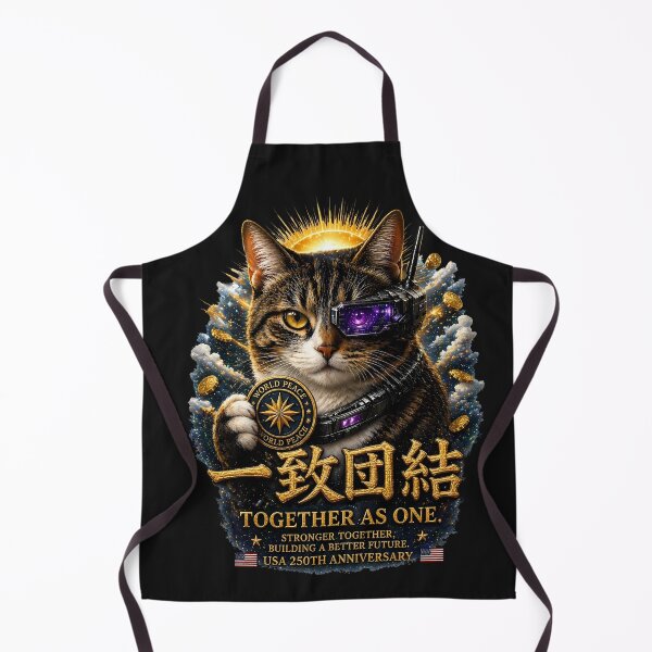 Item preview, Together As One Cyber Cat – USA 250th Anniversary Japanese Gold Art designed and sold by Dragon-Samurai.