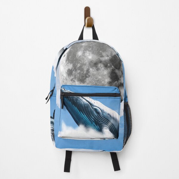 Item preview, Whales in the Sky — Dreamy Moon Collage Art Print designed and sold by Nyxniverse.