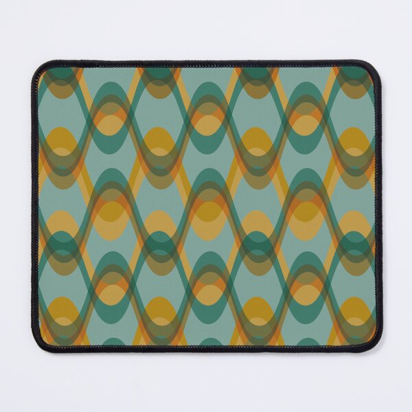 Item preview, 70s Retro Wave Pattern – Teal, Mustard & Earthy Tones – Mid Century Modern Boho designed and sold by JMgraphic.