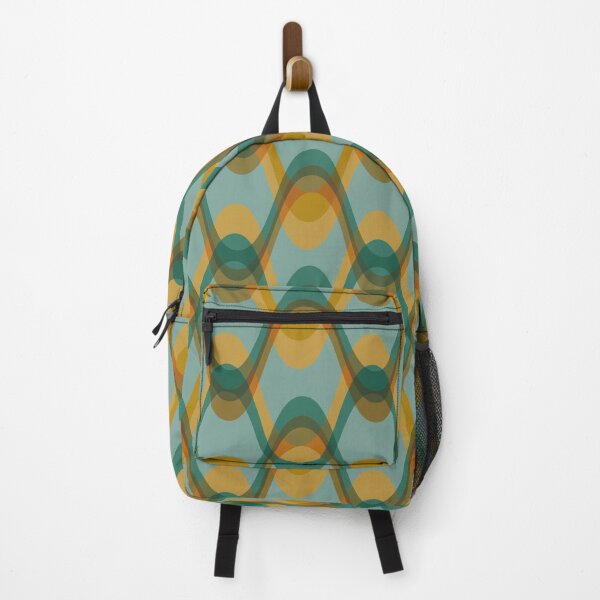 Item preview, 70s Retro Wave Pattern – Teal, Mustard & Earthy Tones – Mid Century Modern Boho designed and sold by JMgraphic.