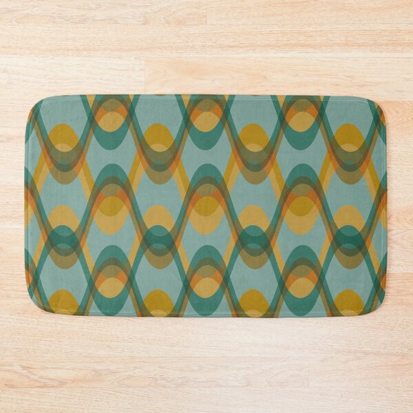 Item preview, 70s Retro Wave Pattern – Teal, Mustard & Earthy Tones – Mid Century Modern Boho designed and sold by JMgraphic.