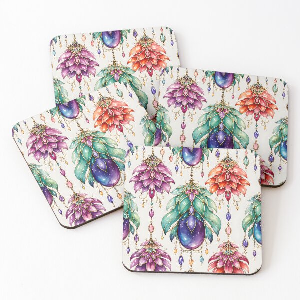 Item preview, Decorative flower watercolor vector seamless blue diamond pattern designed and sold by Kentala.