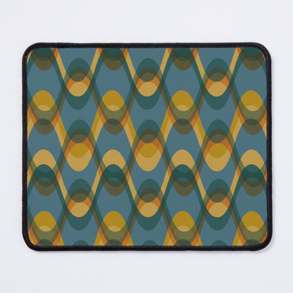 Item preview, 70s Retro Wave Pattern – Teal, Mustard & Earthy Tones – Mid Century Modern Boho designed and sold by JMgraphic.