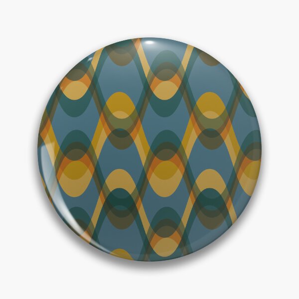 Item preview, 70s Retro Wave Pattern – Teal, Mustard & Earthy Tones – Mid Century Modern Boho designed and sold by JMgraphic.