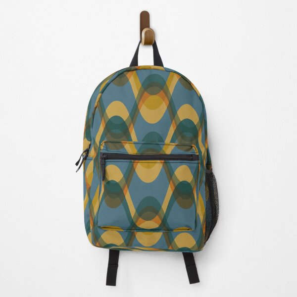 Item preview, 70s Retro Wave Pattern – Teal, Mustard & Earthy Tones – Mid Century Modern Boho designed and sold by JMgraphic.