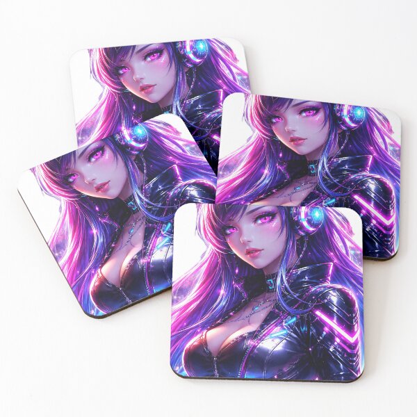 Item preview, Neon Cyberpunk Anime Beauty – Futuristic Glow Girl designed and sold by AnimDream .