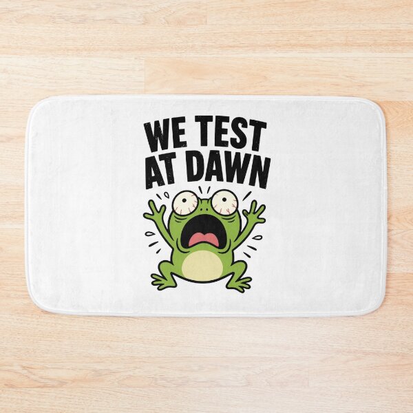 Item preview, We Test At Dawn Panic Frog, Funny Exam Stress Meme, Student Anxiety, Finals Week Chaos, Overwhelmed Frog designed and sold by VibeOffline Studio.