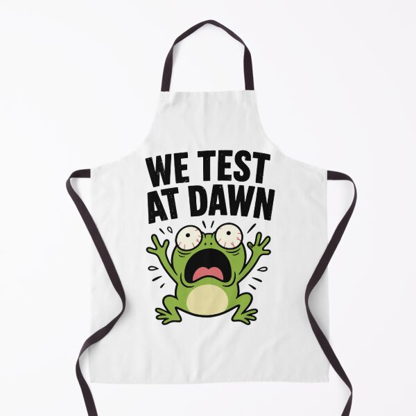Item preview, We Test At Dawn Panic Frog, Funny Exam Stress Meme, Student Anxiety, Finals Week Chaos, Overwhelmed Frog designed and sold by VibeOffline Studio.