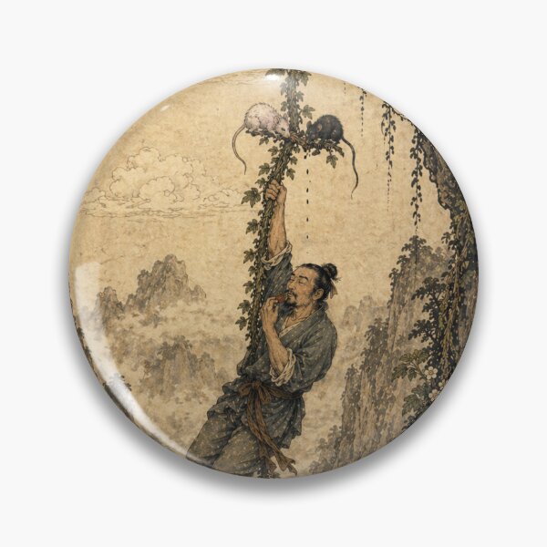 Item preview, Timeless Strawberry – Buddhist Parable Art Print (Vintage Scroll Style) designed and sold by BethnalShop.