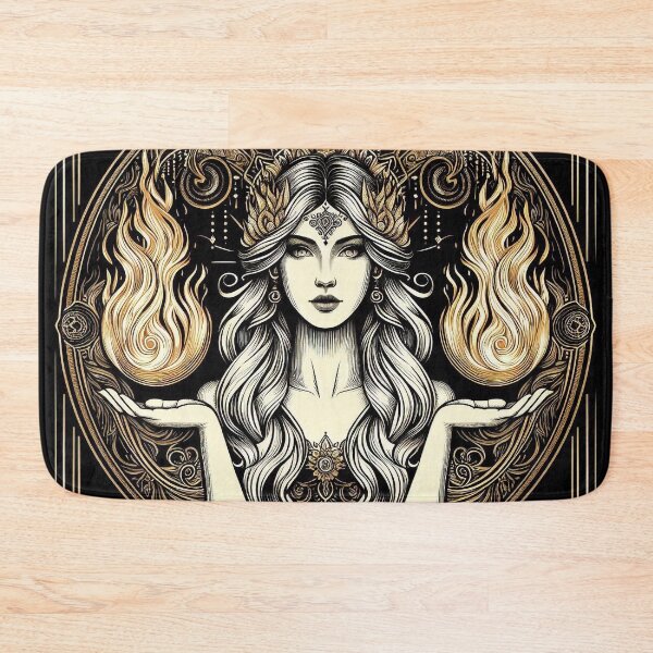 Item preview, Fire Goddess – Sacred Feminine Power, Gold Line Art designed and sold by Roberta Calabrese.