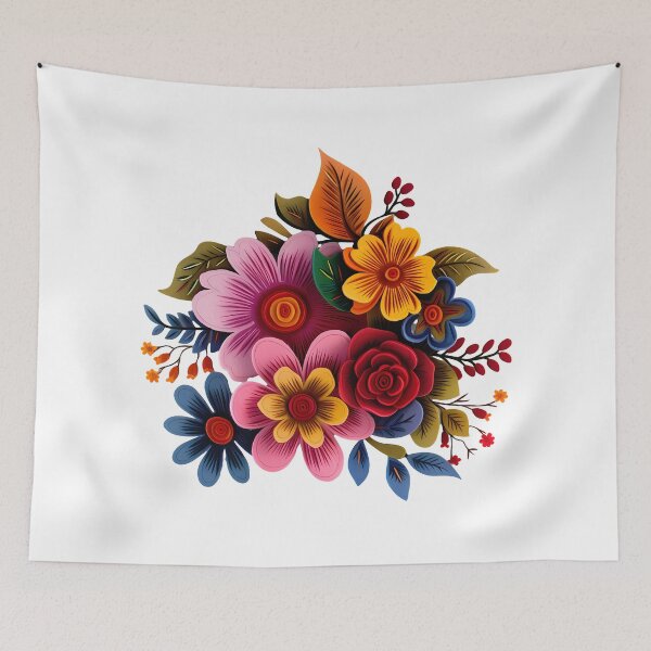 Item preview, Vivid Paper-Cut Floral Bouquet - 3D Layered Garden Illustration designed and sold by DesignArtist.ia.