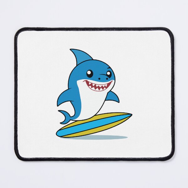 Item preview, Cute Cartoon Shark Surfing on Surfboard designed and sold by mjowsc.