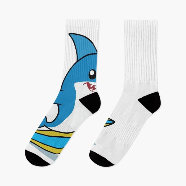 Item preview, Cute Cartoon Shark Surfing on Surfboard designed and sold by mjowsc.