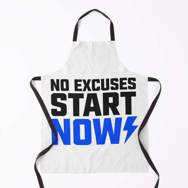 Item preview, Bold No Excuses Start Now Motivational Lightning Bolt Typography designed and sold by FunFitLife Studio.