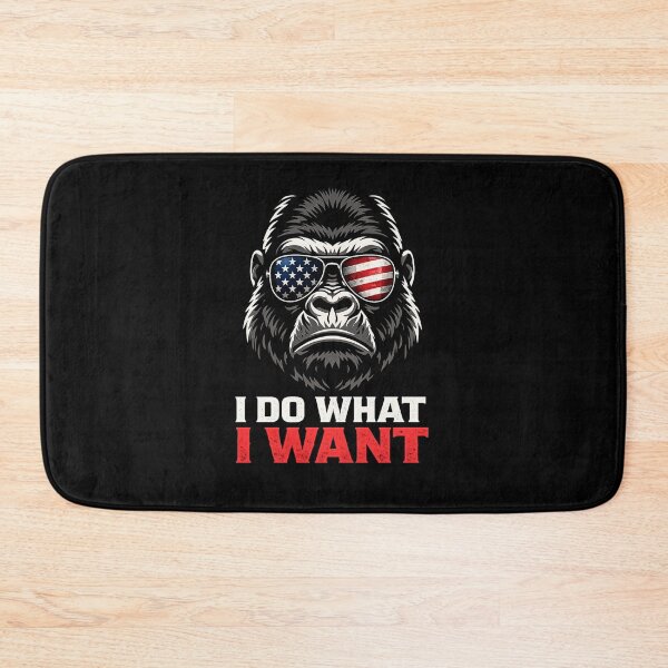 Item preview, Gorilla With American Flag Sunglasses, I Do What I Want, Patriotic Attitude, USA Pride, Bold Statement Design designed and sold by VibeOffline Studio.