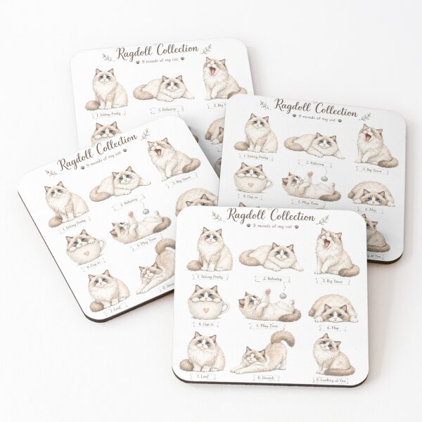 Item preview, Ragdoll Collection | 9 Moods of My Cat | Cute Watercolor Cat Illustration designed and sold by Monchatra.