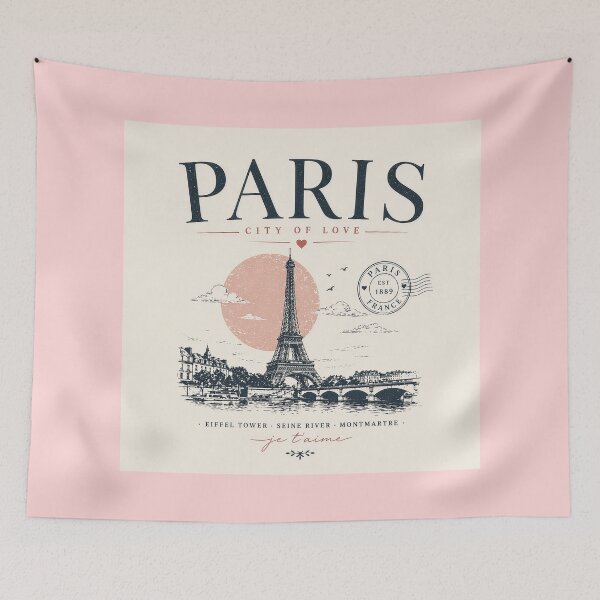Item preview, Minimalistic Paris Aesthetic Collage – Vintage French Travel Poster, Eiffel Tower Art Print, Paris Je T’aime, Chic Parisian Wall Art designed and sold by Kate1art.