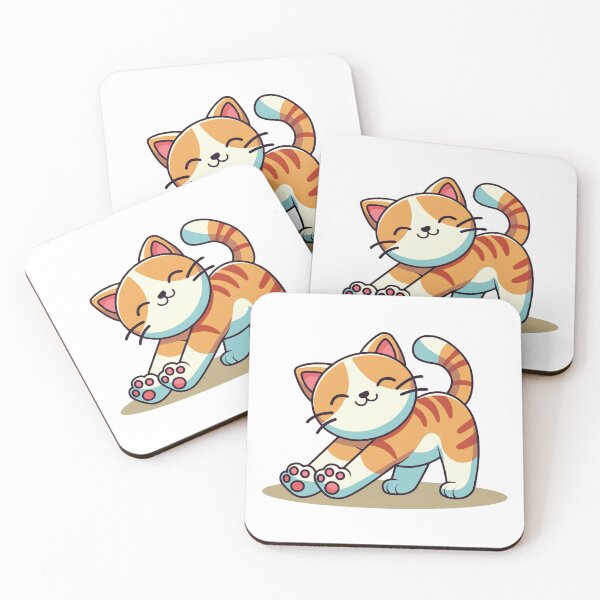 Item preview, Happy Stretching Ginger Tabby Cat Cartoon designed and sold by mjowsc.