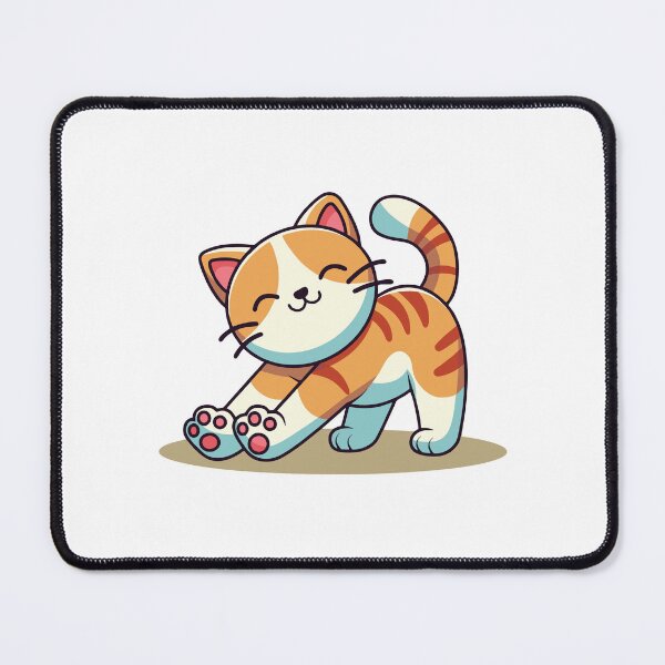 Item preview, Happy Stretching Ginger Tabby Cat Cartoon designed and sold by mjowsc.