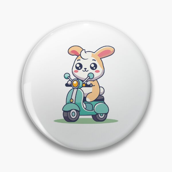Item preview, Cute Bunny Rabbit Riding a Blue Scooter designed and sold by mjowsc.