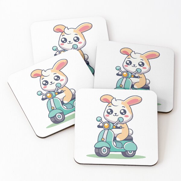 Item preview, Cute Bunny Rabbit Riding a Blue Scooter designed and sold by mjowsc.