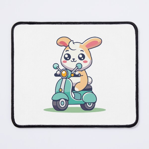 Item preview, Cute Bunny Rabbit Riding a Blue Scooter designed and sold by mjowsc.