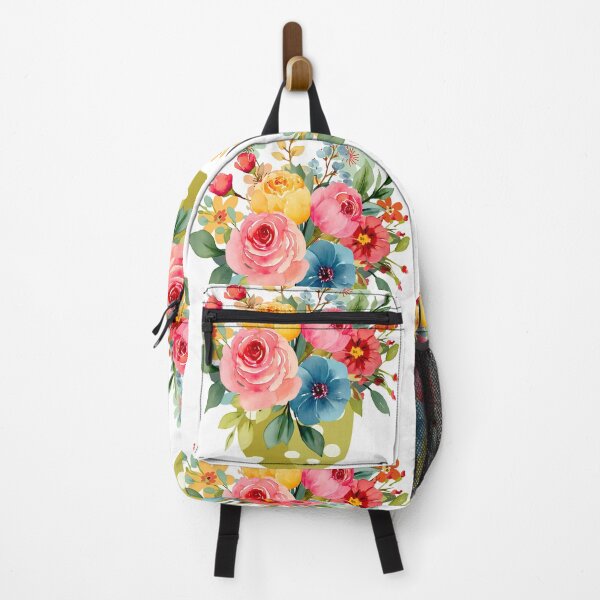 Item preview, Watercolor Floral Vase - Vibrant Rose and Anemone Spring Garden Art designed and sold by DesignArtist.ia.