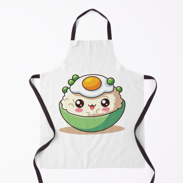 Item preview, Cute Kawaii Rice Bowl with Sunny-Side Up Egg and Peas designed and sold by mjowsc.