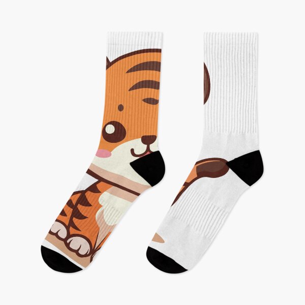 Item preview, Cute Sitting Tiger Cub Cartoon with Pink Cheeks designed and sold by mjowsc.
