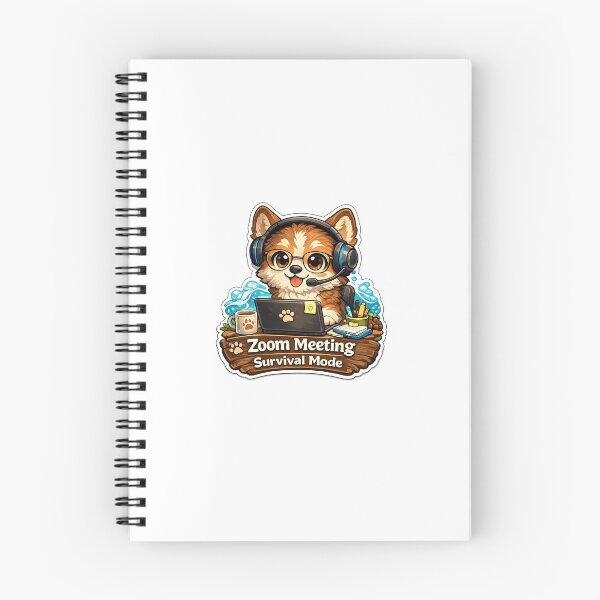 Item preview, Zoom Meeting Survival Mode – Funny Dog in Headset Sticker Design designed and sold by SparkVault.