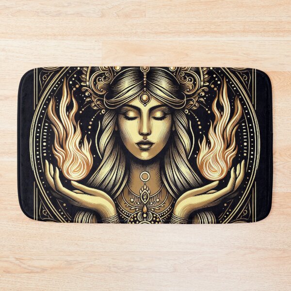 Item preview, Fire Goddess – Sacred Feminine Power, Gold Line Art designed and sold by Roberta Calabrese.