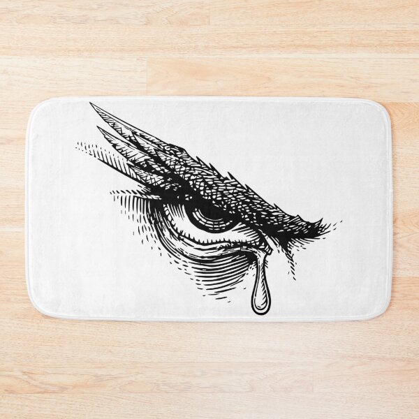 Item preview, Fallen Angel Crying Eye - Dark Aesthetic Woodcut Illustration designed and sold by LoFi-OG.