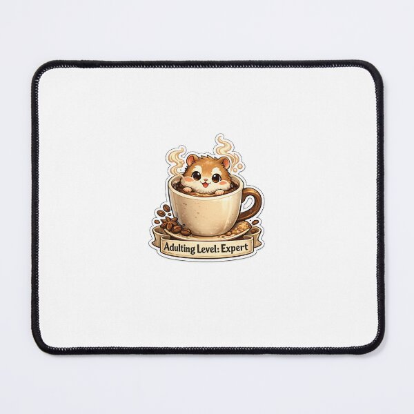 Item preview, Adulting Level: Expert – Cute Hamster in Coffee Mug Funny Sticker designed and sold by SparkVault.