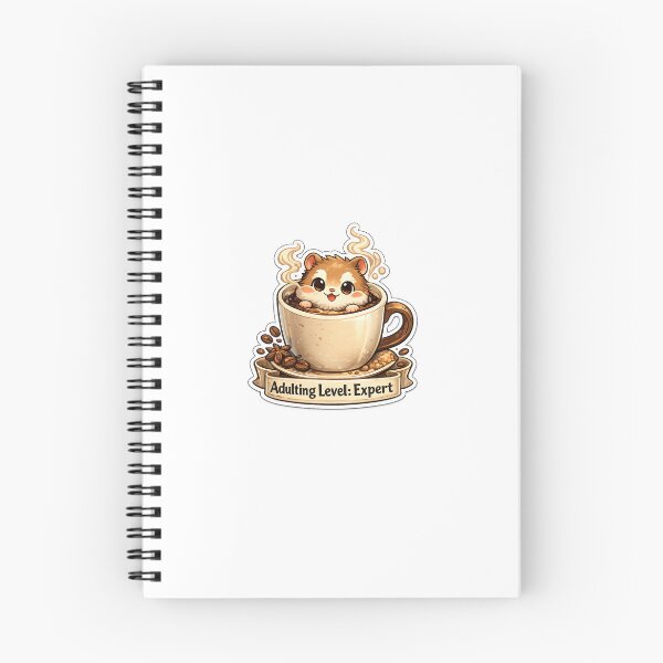 Item preview, Adulting Level: Expert – Cute Hamster in Coffee Mug Funny Sticker designed and sold by SparkVault.