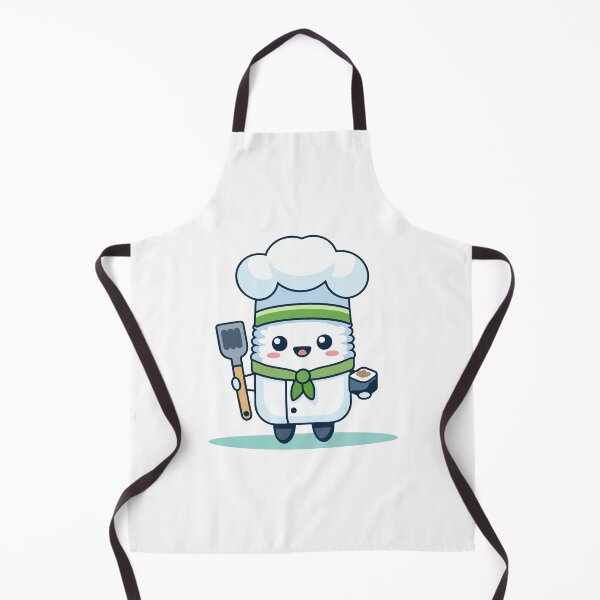 Aperçu de l'œuvre Mignon personnage de chef en grains de riz avec spatule et sushis créée et vendue par mjowsc.