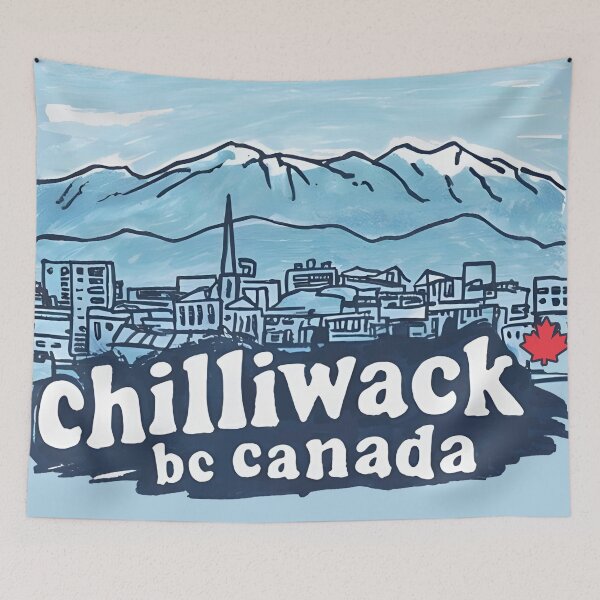 Item preview, Chilliwack BC Canada Cute Blue Skyline City Landscape designed and sold by HowToCanadian.