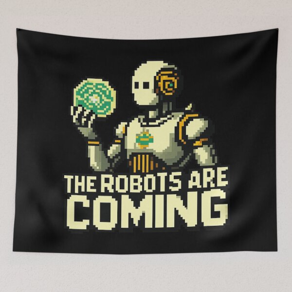Item preview, Robot The Bots Are Coming AI Sci Fi Futuristic Android AI Tech Graphic Tee designed and sold by TEEJAMBOREE.
