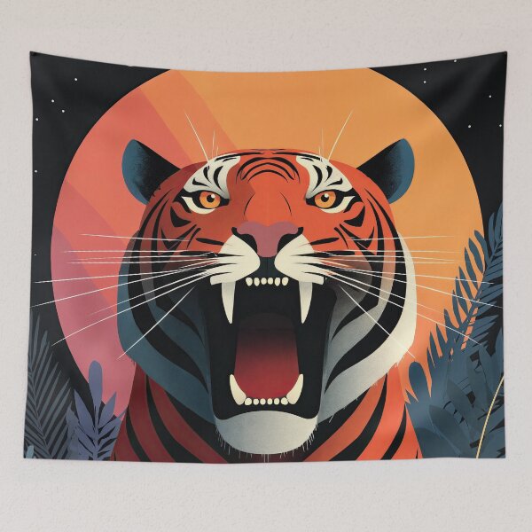Item preview, Wall Art - Postcard - Roar of the Cosmic Tiger designed and sold by ForeverPrintsOK.