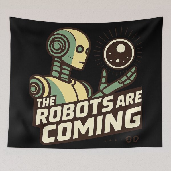 Item preview, Robot The Bots Are Coming AI Sci Fi Futuristic Android AI Tech Graphic Tee designed and sold by TEEJAMBOREE.