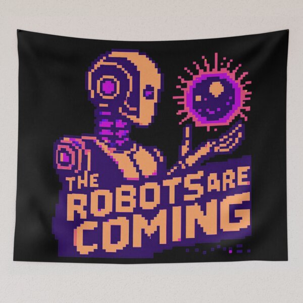 Item preview, Robot The Bots Are Coming AI Sci Fi Futuristic Android AI Tech Graphic Tee designed and sold by TEEJAMBOREE.