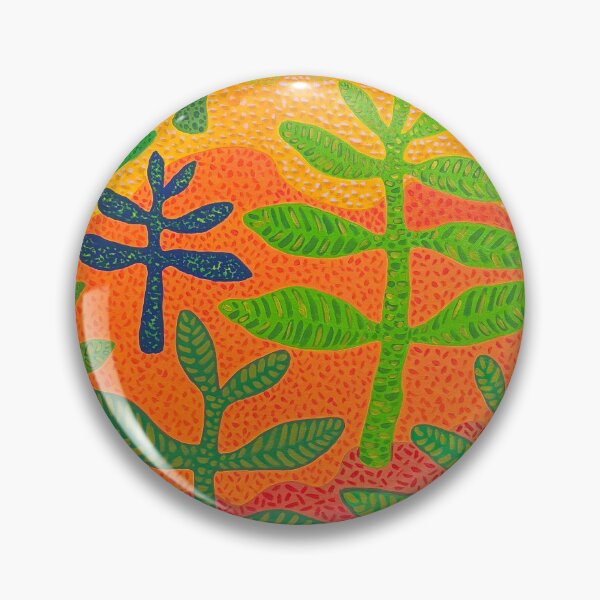 Artikelvorschau, Grüne und blaue Pflanzen auf Orange entworfen und verkauft von Prajna Vajrayana Art.