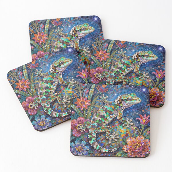 Item preview, Floral Mosaic Stargazing Gecko designed and sold by Simplybe1.