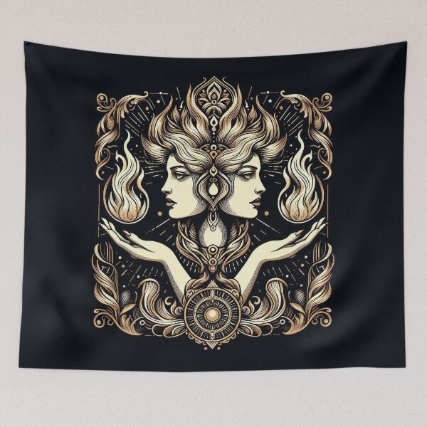 Item preview, Fire Goddess – Sacred Feminine Power, Gold Line Art designed and sold by Roberta Calabrese.